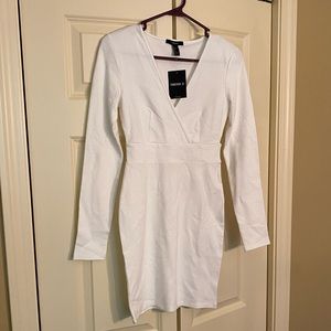 Forever 21 Women’s white bodycon long sleeve dress